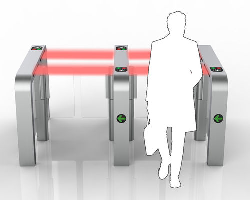 70 Вт Пешеходные барьерные ворота Автоматические системы Свертки Контроль отпечатков пальцев
